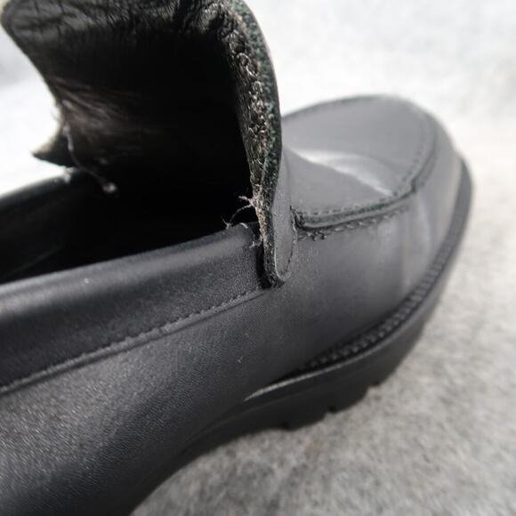 Banana Republic Shoes Mens 10 Loafer Slip On Black Leather Moc Toe Classic Italy - Picture 14 of 16